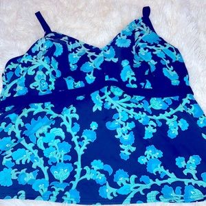Lands End Bathing Suit Blue Top